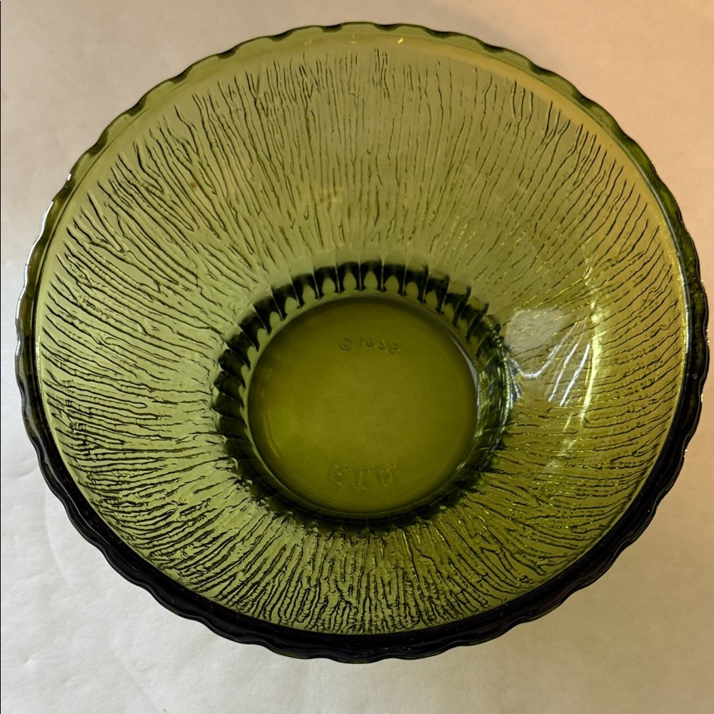 Olive Green Glass Food‎ Storage Bowl